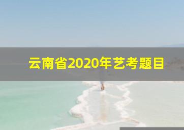 云南省2020年艺考题目