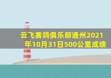 云飞赛鸽俱乐部通州2021年10月31日500公里成绩