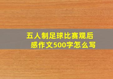 五人制足球比赛观后感作文500字怎么写