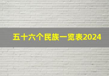 五十六个民族一览表2024