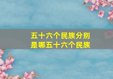 五十六个民族分别是哪五十六个民族