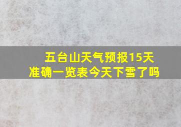 五台山天气预报15天准确一览表今天下雪了吗