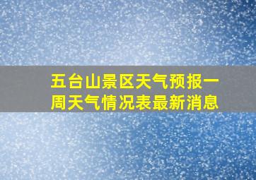 五台山景区天气预报一周天气情况表最新消息