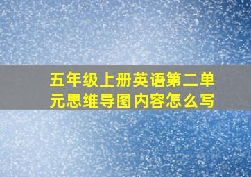 五年级上册英语第二单元思维导图内容怎么写