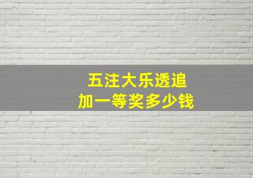 五注大乐透追加一等奖多少钱