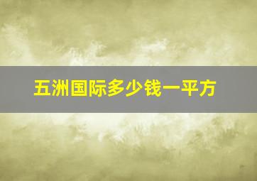 五洲国际多少钱一平方