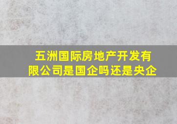 五洲国际房地产开发有限公司是国企吗还是央企