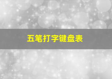 五笔打字键盘表