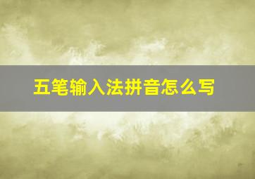 五笔输入法拼音怎么写