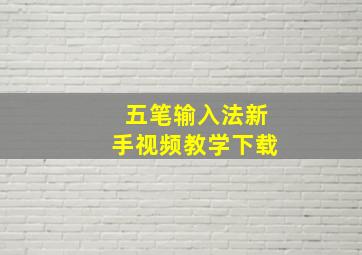 五笔输入法新手视频教学下载