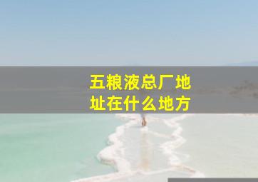 五粮液总厂地址在什么地方