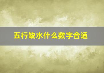 五行缺水什么数字合适