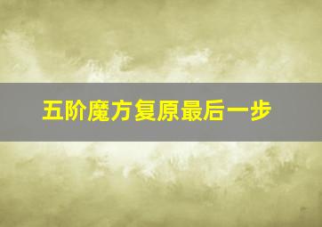 五阶魔方复原最后一步