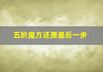 五阶魔方还原最后一步