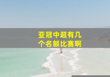 亚冠中超有几个名额比赛啊