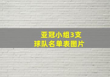 亚冠小组3支球队名单表图片