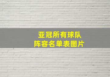 亚冠所有球队阵容名单表图片