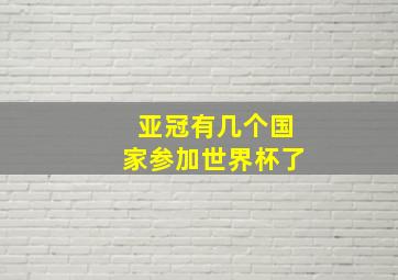 亚冠有几个国家参加世界杯了