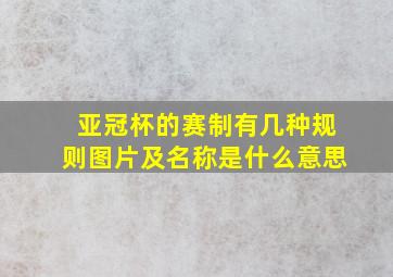 亚冠杯的赛制有几种规则图片及名称是什么意思