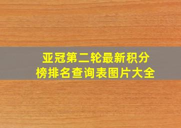 亚冠第二轮最新积分榜排名查询表图片大全