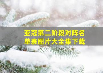 亚冠第二阶段对阵名单表图片大全集下载