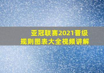 亚冠联赛2021晋级规则图表大全视频讲解