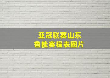 亚冠联赛山东鲁能赛程表图片