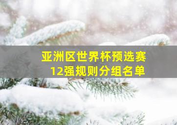 亚洲区世界杯预选赛12强规则分组名单