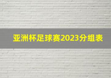 亚洲杯足球赛2023分组表