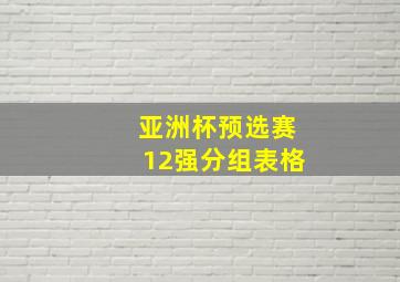 亚洲杯预选赛12强分组表格