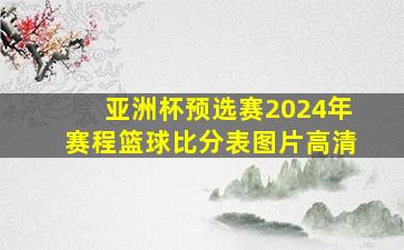 亚洲杯预选赛2024年赛程篮球比分表图片高清