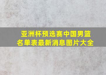 亚洲杯预选赛中国男篮名单表最新消息图片大全