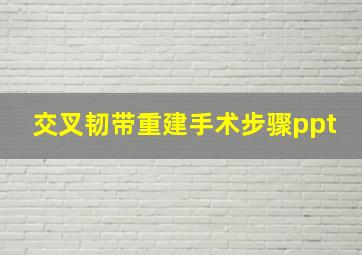 交叉韧带重建手术步骤ppt