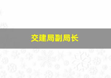 交建局副局长