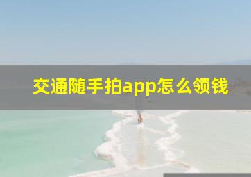 交通随手拍app怎么领钱