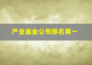 产业基金公司排名第一