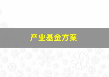 产业基金方案