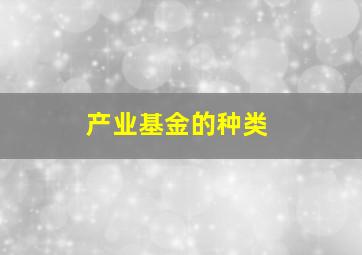 产业基金的种类