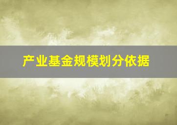 产业基金规模划分依据