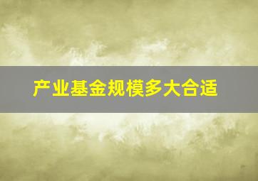 产业基金规模多大合适