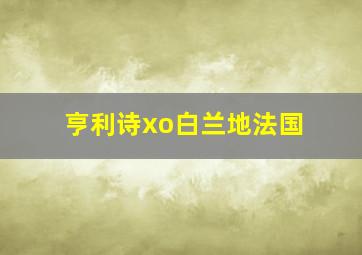 亨利诗xo白兰地法国