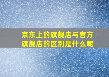 京东上的旗舰店与官方旗舰店的区别是什么呢