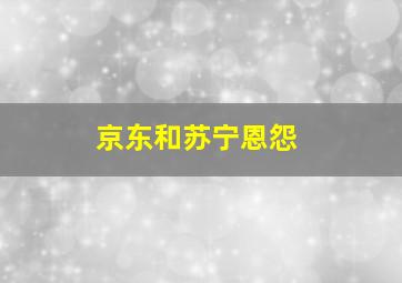 京东和苏宁恩怨