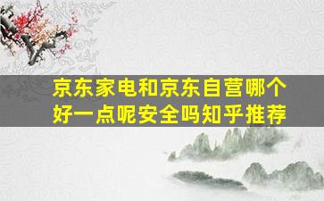 京东家电和京东自营哪个好一点呢安全吗知乎推荐