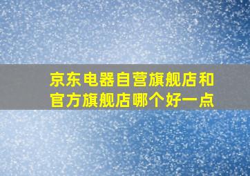 京东电器自营旗舰店和官方旗舰店哪个好一点