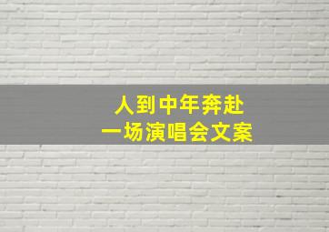 人到中年奔赴一场演唱会文案