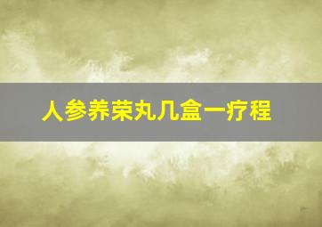 人参养荣丸几盒一疗程