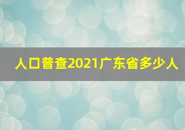 人口普查2021广东省多少人