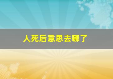 人死后意思去哪了