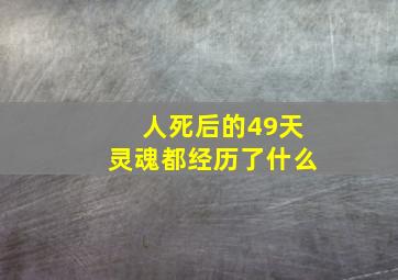 人死后的49天灵魂都经历了什么